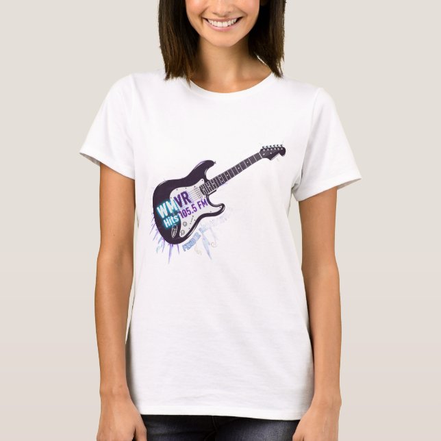 Camiseta WMVR 105.5 FM: Electrified Rock Guitar (Frente)