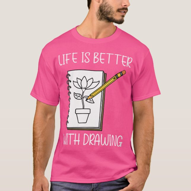 Camiseta Wo Arte Vida Com Desenho Esboço (Frente)