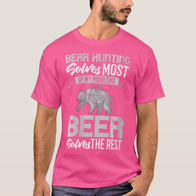 Camiseta Wo Bear Caçando Animais Engraçados (Frente)