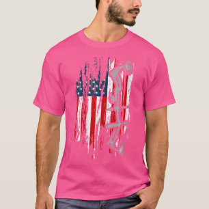 Camiseta Wo Bowhunting American Flag Deer Hunting Compound
