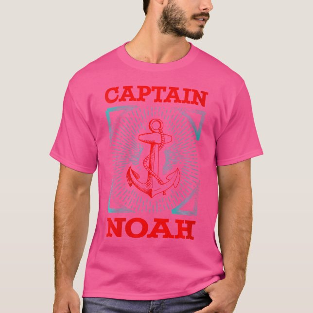 Camiseta Wo Capitão Noah Personalizado Nome Seaman Barco T (Frente)