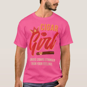 Camiseta Wo Cigar Girl Cuban Cigar Smoking