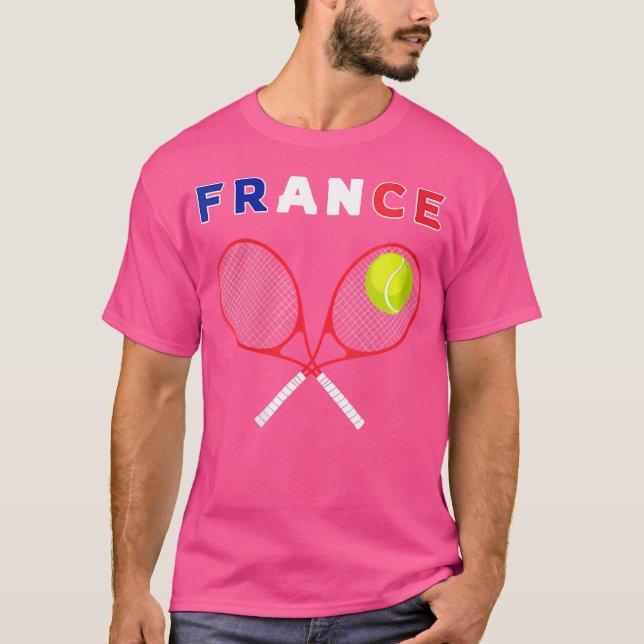 Camiseta Wo France Flag Tennis Ball Racket Sport Fans Playe (Frente)