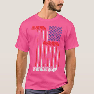 Camiseta Wo Golf com o American Flag Engraçado Golf Club