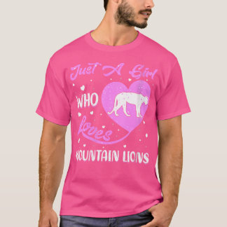 Camiseta Wo Heart Love Mountain Lion Apenas Uma Menina Que