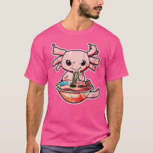 Camiseta Wo Kawaii Axolotl Comendo Ramen Noodles Animes Gir