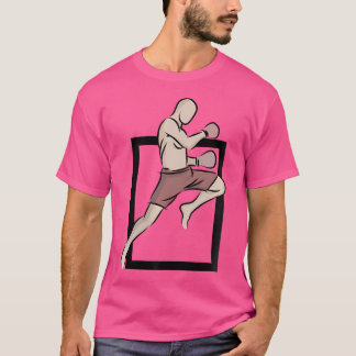 Camiseta Wo Muay Thai Line Art Draing Of Kick Boxing For M