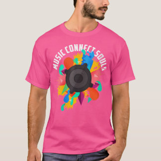 Camiseta Wo Music Connects Souls Headphone Speaker Dj Mixer