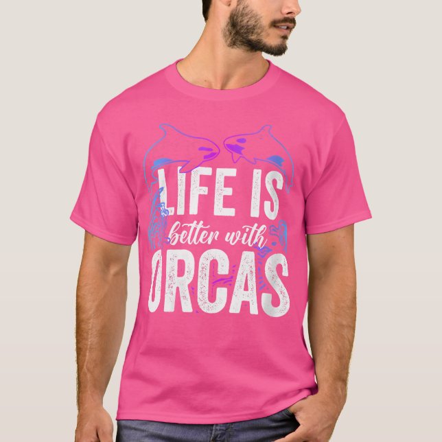 Camiseta Wo Orcas Lover Fishes Baleias Killer Sea Ocean Too (Frente)
