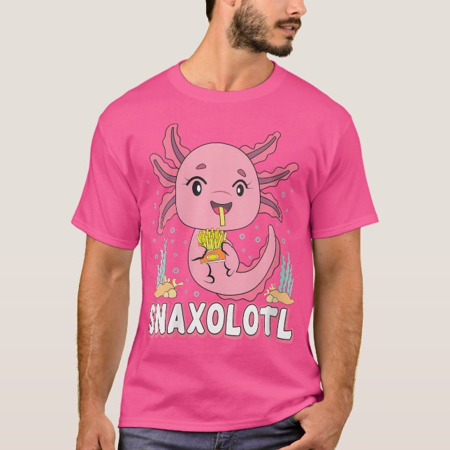 Camiseta Wo Snaxolotl Cute Axolotl Fries Comida Lover (Frente)