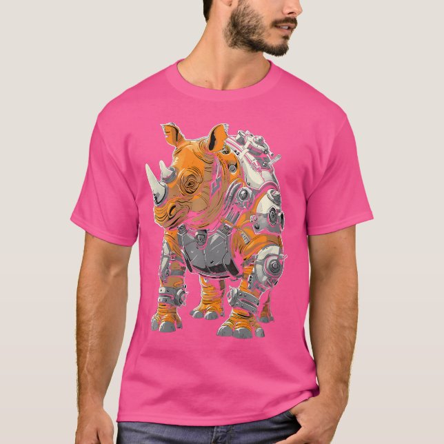 Camiseta Wo Steam Punk Rhinoceros Steampunk Art (Frente)