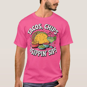 Camiseta Wo Tacos Chips E Sippin Taco Engraçado