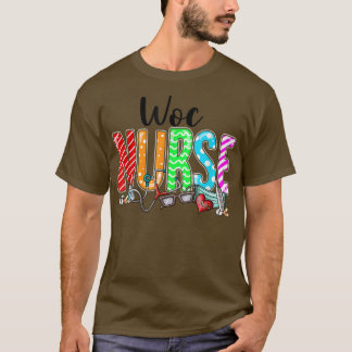 Camiseta WOC Nurse Plaid Red Love Heart Stethoscope RN Nurs