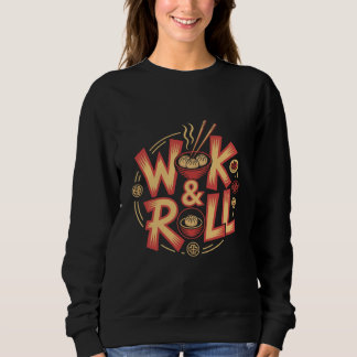 Camiseta Wok & Roll Dim Sum Asian Cuisine Vintage Retro Foo