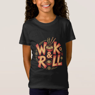 Camiseta Wok & Roll Dim Sum Cozinha Asiática Vintage Retro