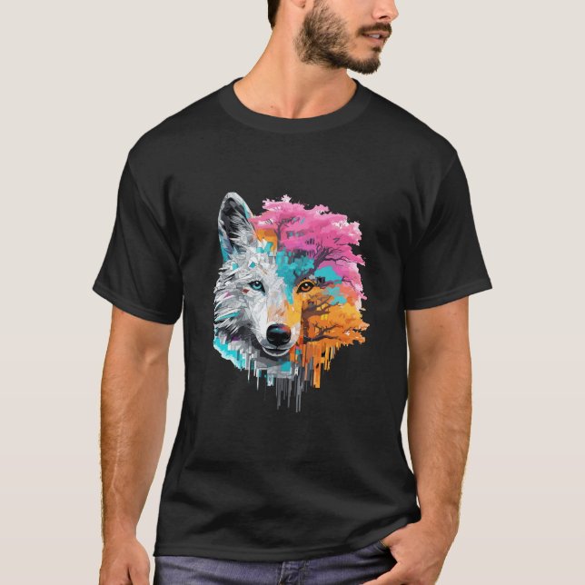 Camiseta Wolf Alpha Animal World Predator Wild Art (Frente)