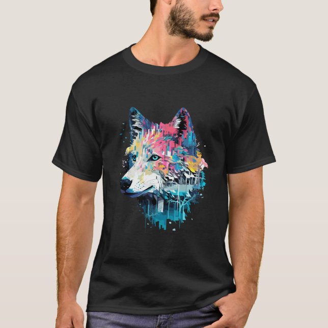 Camiseta Wolf Alpha Animal World Predator Wild Art (Frente)
