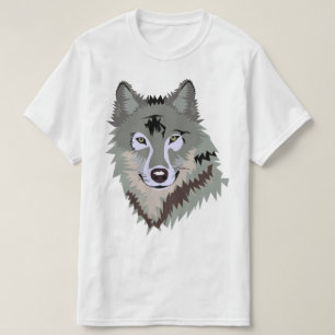 Camiseta Wolf Animal Happy cinza tee