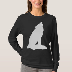 Camiseta Wolf Animal Motif Face Figura Imprint Wolfs Silhou