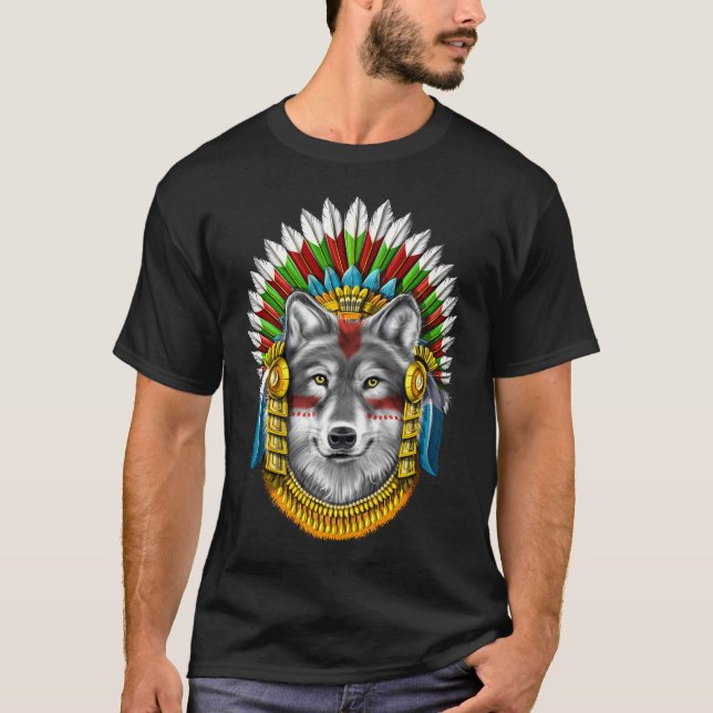 Camiseta Wolf Aztec Warrior (Frente)