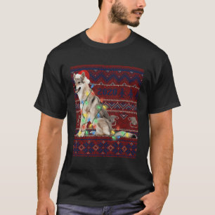 Camiseta Wolf Christmas Lights Ugly Sweater Goat Lover Gift
