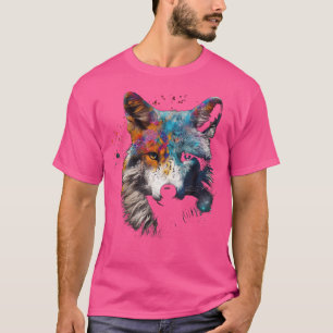 Camiseta Wolf Colorful Animal Art Motif