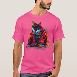 Camiseta Wolf Dj Dance Music Produtor Edm Turntable Dj Wolf