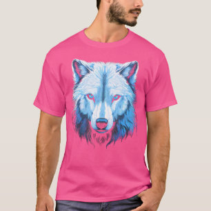 Camiseta Wolf do Ártico Face Wolves Art Motif
