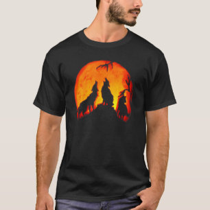 Camiseta Wolf Dog Moon Pumpkin Carving Boy Party Scary