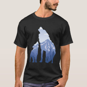 Camiseta Wolf E Puppy Roucos Montam A Natureza Caminhando W