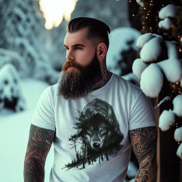 Camiseta Wolf em Exposição Dupla a Hoodie