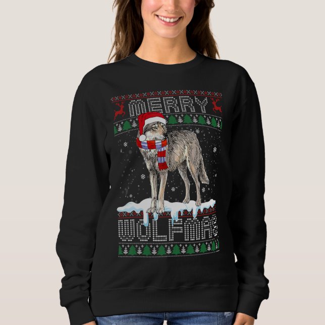 Camiseta Wolf Feliz Wolfmas Natal Wolf Ugly Sweater (Frente)