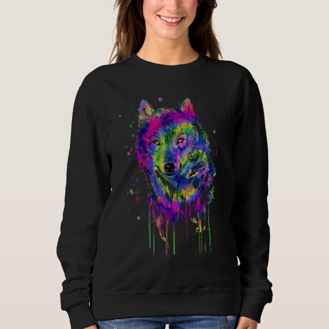 Camiseta Wolf For Men Wolf Women Wolf Moon Tie Dye (Frente)