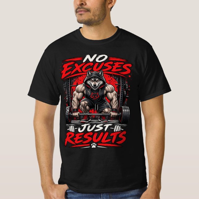 Camiseta Wolf Gym – Sem Desculpas, Apenas Resultad (Frente)