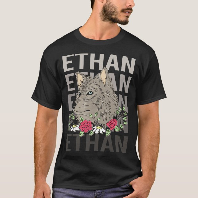 Camiseta Wolf Head - Ethan Name (Frente)