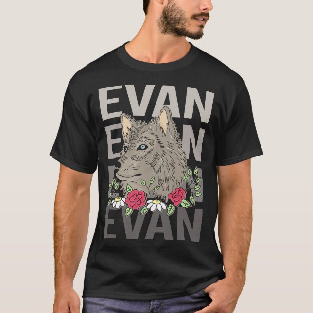 Camiseta Wolf Head - Evan Name (Frente)