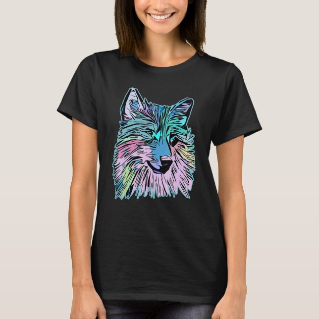 Camiseta Wolf head predator face imprint with wild animal (Frente)
