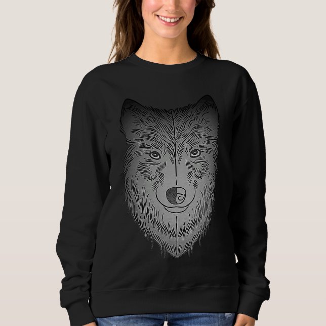 Camiseta Wolf head predator face imprint with wild animal (Frente)