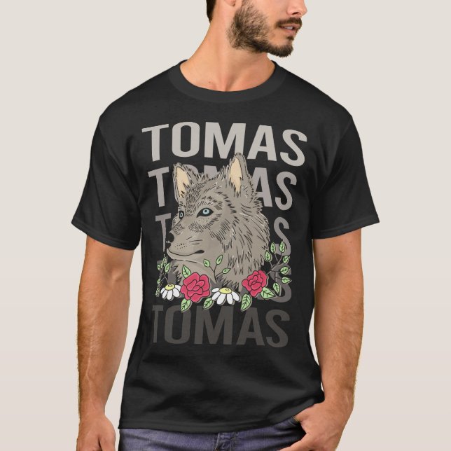Camiseta Wolf Head - Tomas Name (Frente)