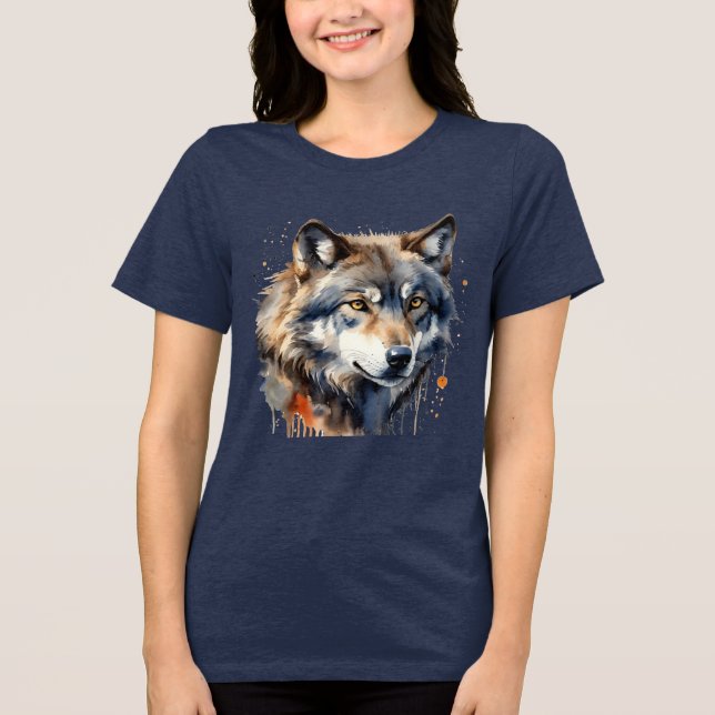 Camiseta Wolf Head Willife Nature Art Animal (Frente)