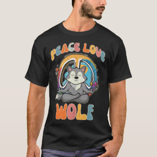 Camiseta Wolf Hippie Yoga Hippies Meditação Hu