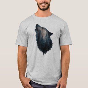 Camiseta Wolf Howl Forest Moon
