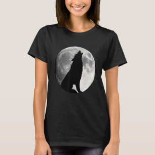 Camiseta Wolf Howling Em Moon Wolf