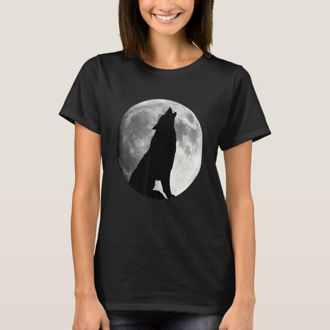 Camiseta Wolf Howling Em Moon Wolf (Frente)