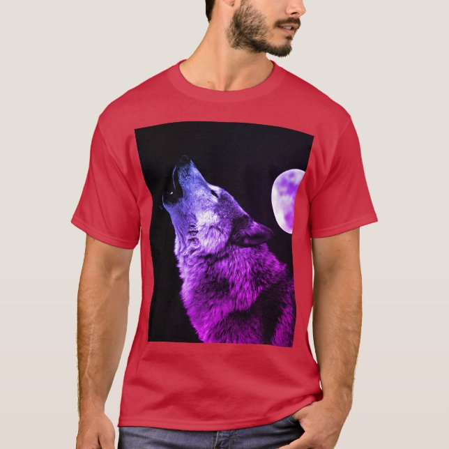 Camiseta Wolf Howling na Lua (Frente)