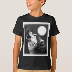 Camiseta Wolf Howling na Lua