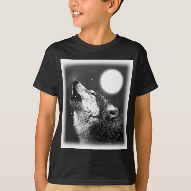 Camiseta Wolf Howling na Lua (Frente)
