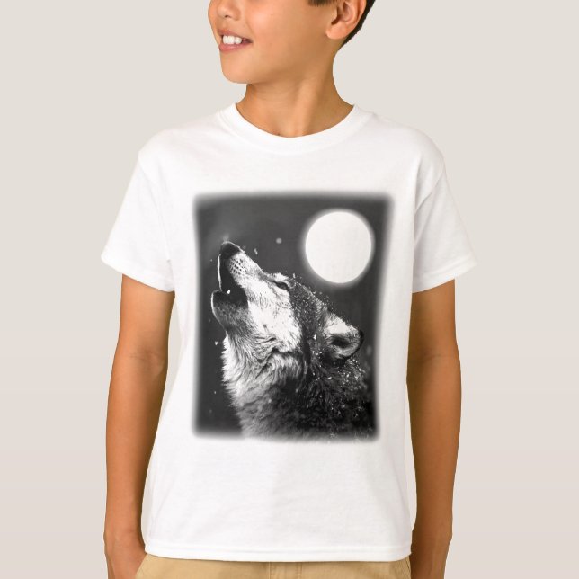 Camiseta Wolf Howling na Lua (Frente)