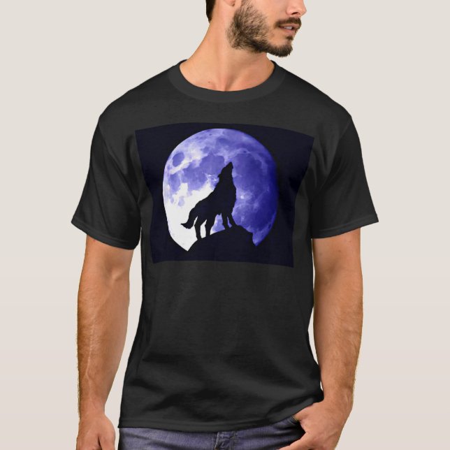 Camiseta Wolf Howling na Lua (Frente)