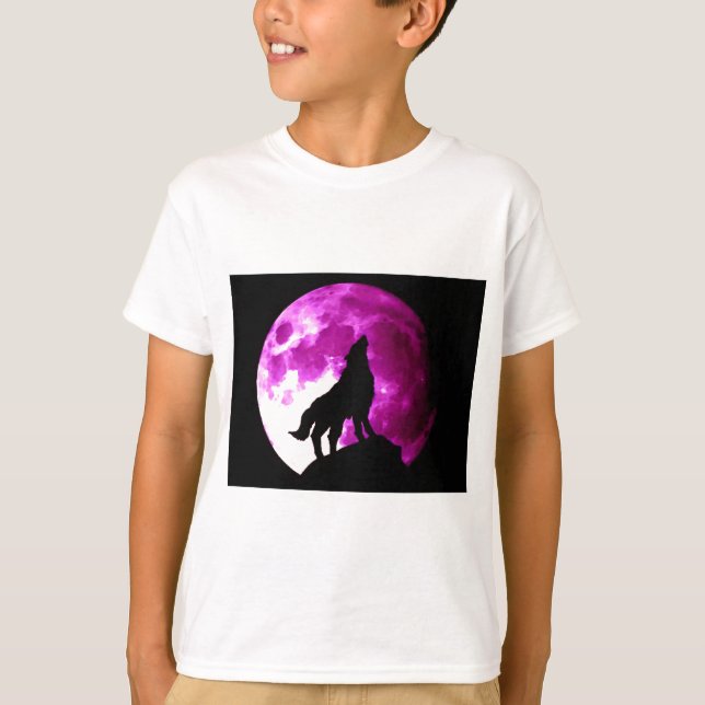 Camiseta Wolf Howling na Lua (Frente)